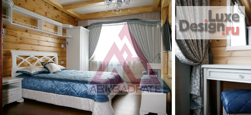 Дизайн интерьера спальни "Спальня в коттедже из бруса" (фото 1)