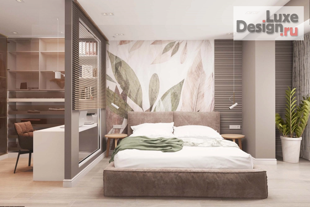 Дизайн интерьера двухкомнатной квартиры "Спальня в квартире (ЖК АКВАМАРИН)" (фото 1)