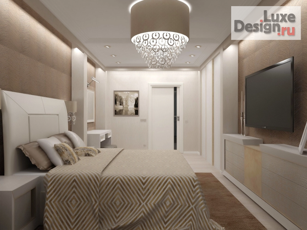 Дизайн интерьера трехкомнатной квартиры "Классическая спальня в трехкомнатной квартире" (фото 2)