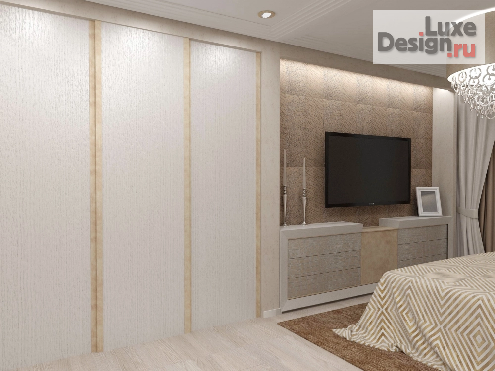 Дизайн интерьера трехкомнатной квартиры "Классическая спальня в трехкомнатной квартире" (фото 3)