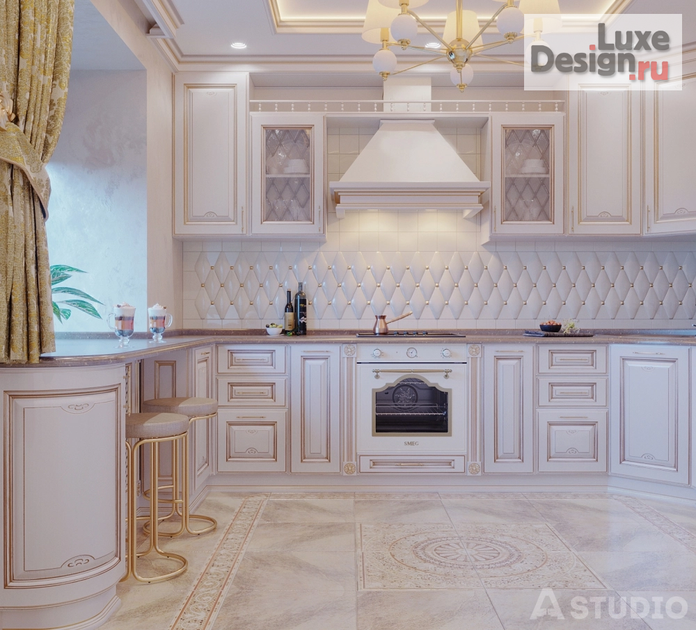 Дизайн интерьера трехкомнатной квартиры "Интерьер квартиры в классическом стиле, г. Барнаул" (фото 9)