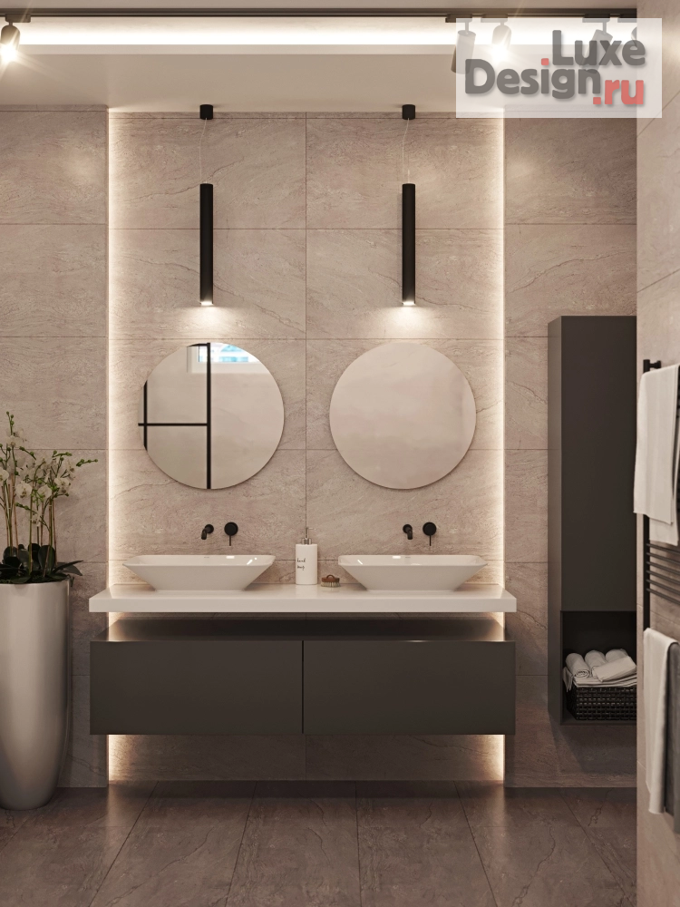 Дизайн интерьера загородного дома "" Времена года"  Проект загородного жилого дома с мансардой, подвалом и гаражом. 240 кв.м." (фото 6)