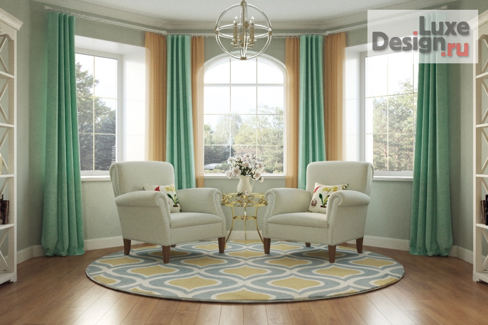 Дизайн интерьера гостиной "Мятный интерьер" (фото 2)