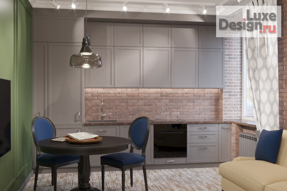 Дизайн интерьера квартиры "Гостиная /кухня лофт" (фото 2)