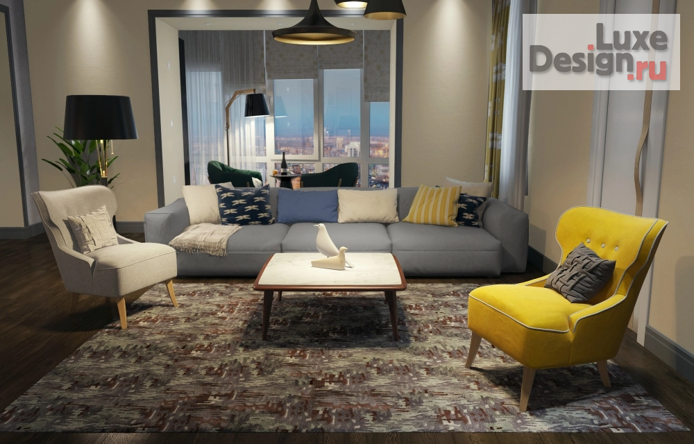 Дизайн интерьера гостиной "Интерьер в современном стиле" (фото 2)