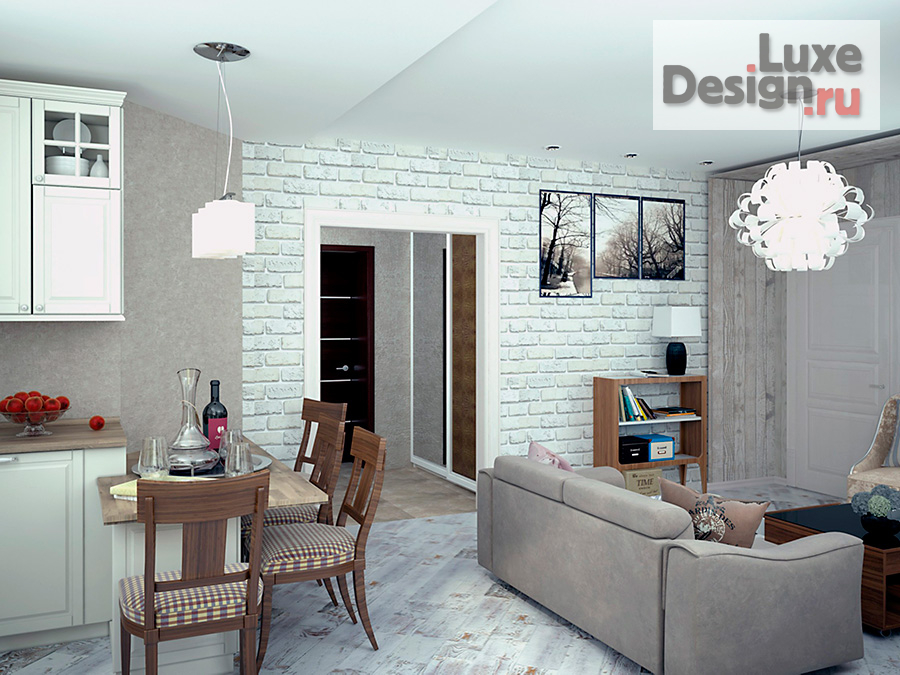 Дизайн интерьера двухкомнатной квартиры "Квартира для топ модели в стиле Фьюжн г. Барнаул" (фото 2)