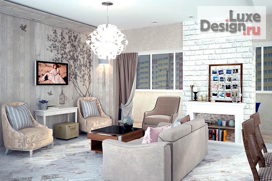 Дизайн интерьера двухкомнатной квартиры "Квартира для топ модели в стиле Фьюжн г. Барнаул" (фото 4)