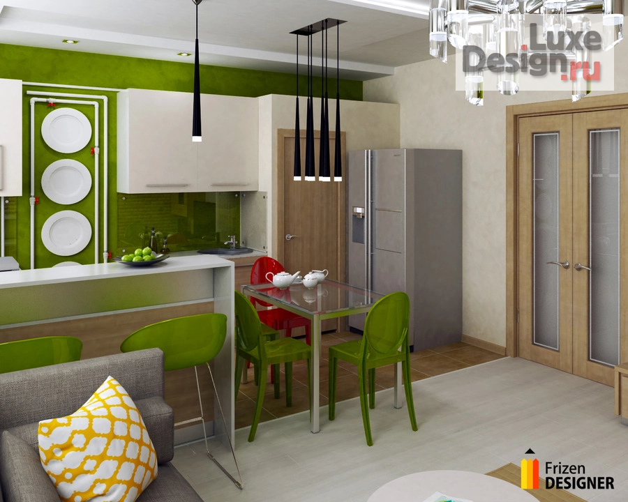 Дизайн интерьера гостиной "Кухня- гостиная для молодой пары, г. Барнаул" (фото 3)