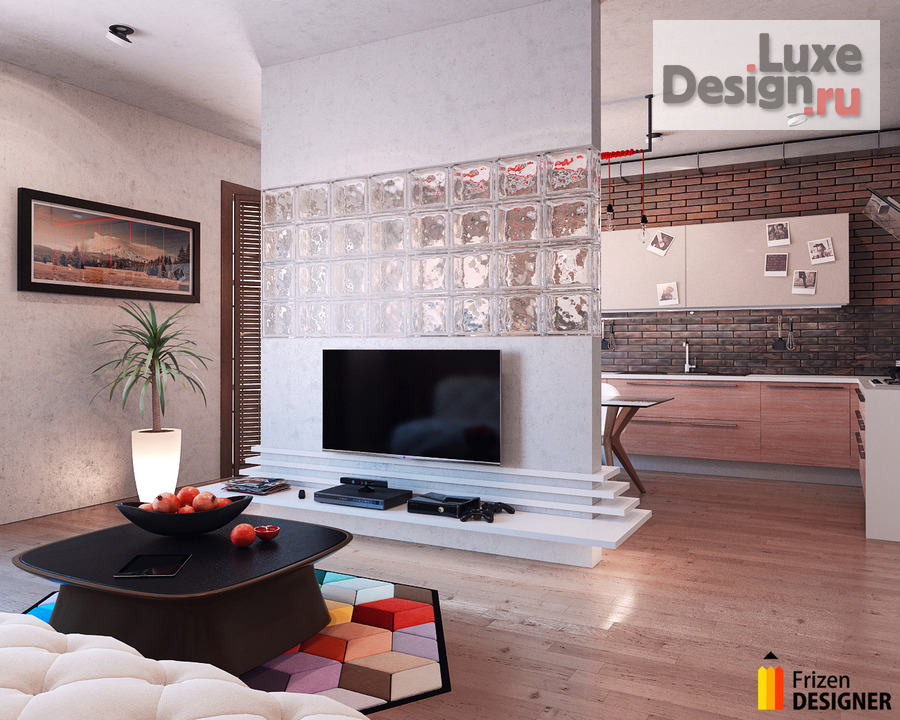 Дизайн интерьера квартиры "Дизайн квартиры холостяка. Сочетание стилей Лофт и Модерн." (фото 3)