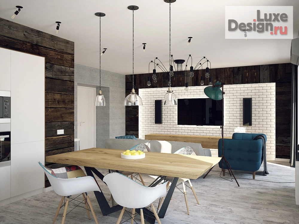 Дизайн интерьера гостиной "В СТИЛЕ LOFT" (фото 2)