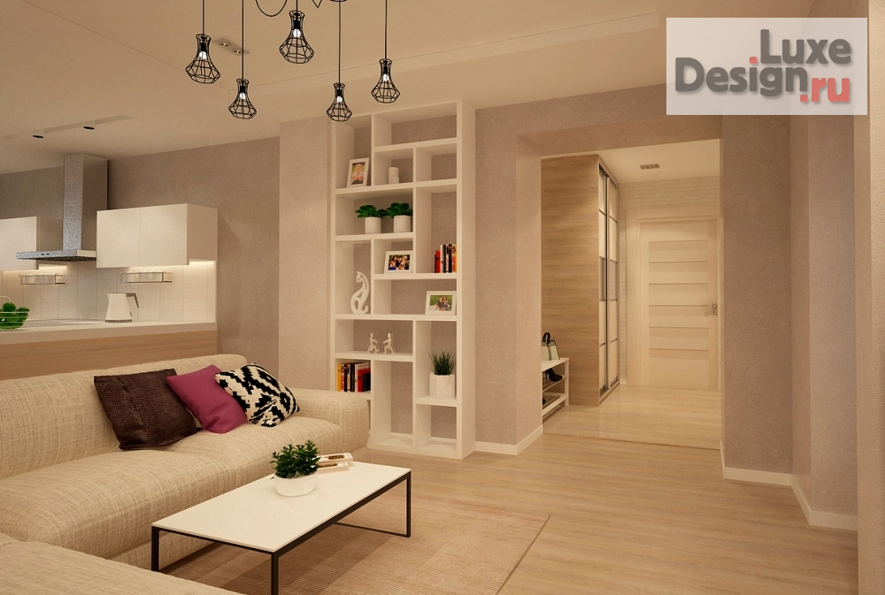 Дизайн интерьера гостиной "Дизайн-проект кухни-гостиной в современном стиле" (фото 5)