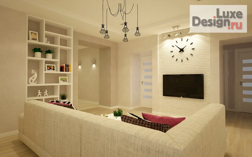 Дизайн интерьера гостиной "Дизайн-проект кухни-гостиной в современном стиле" (фото 2)