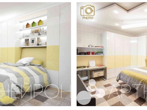 Дизайн интерьера детской в Барнауле "3D и фото реализованного дизайна детской"